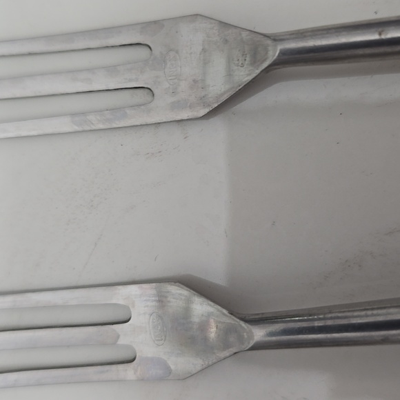 Vintage Set Of 6 INOX France 3 Prong  Fondue Appetizer  Forks Wood Handle